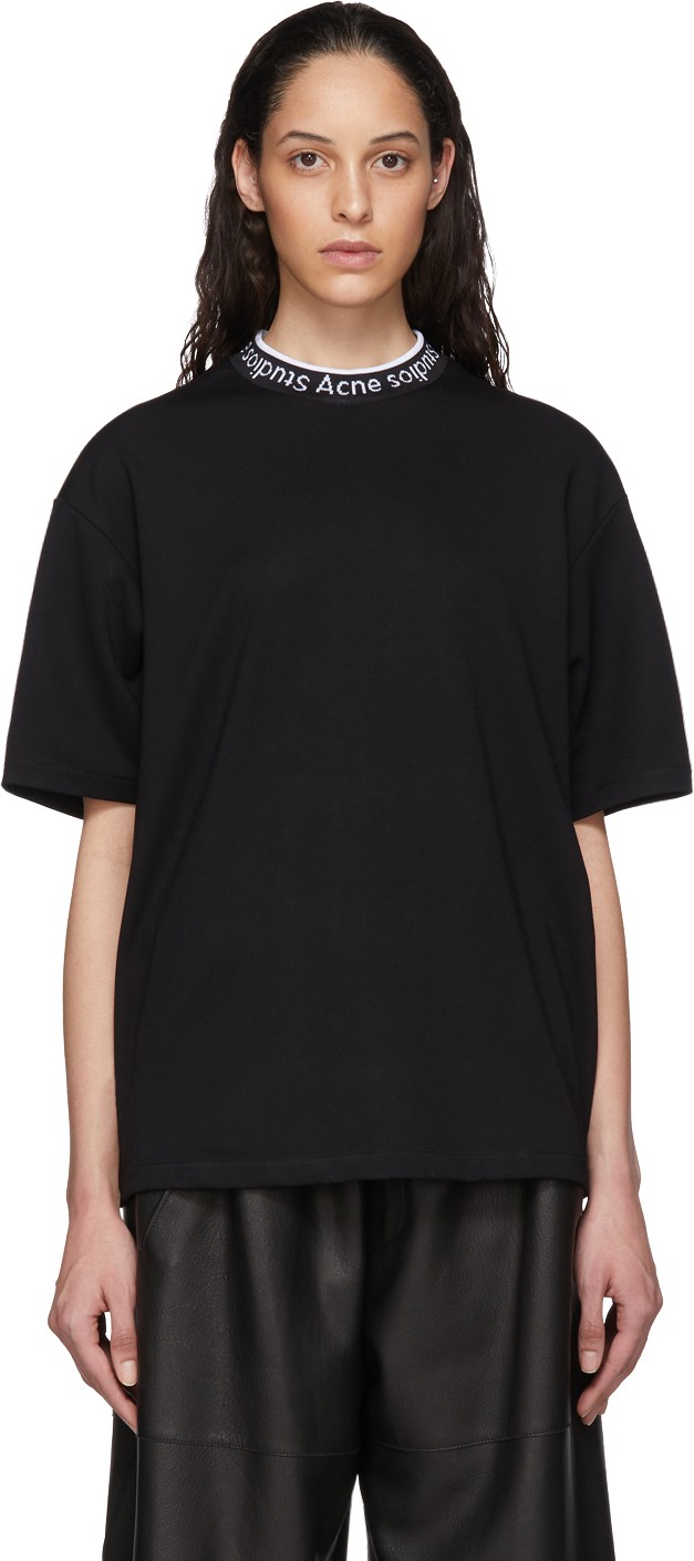 Acne Studios Black Logo Rib Extorr T-Shirt