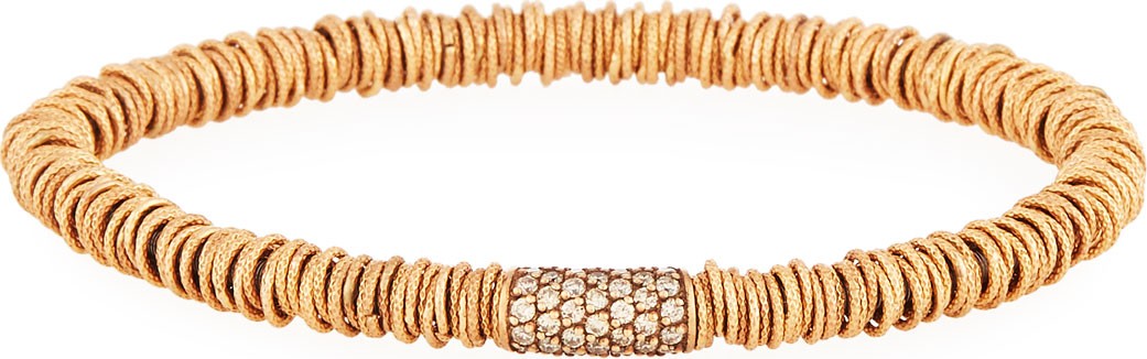 Roberto Demeglio Medium Joy 18K Rose Gold Tube Bracelet with Champagne Diamonds