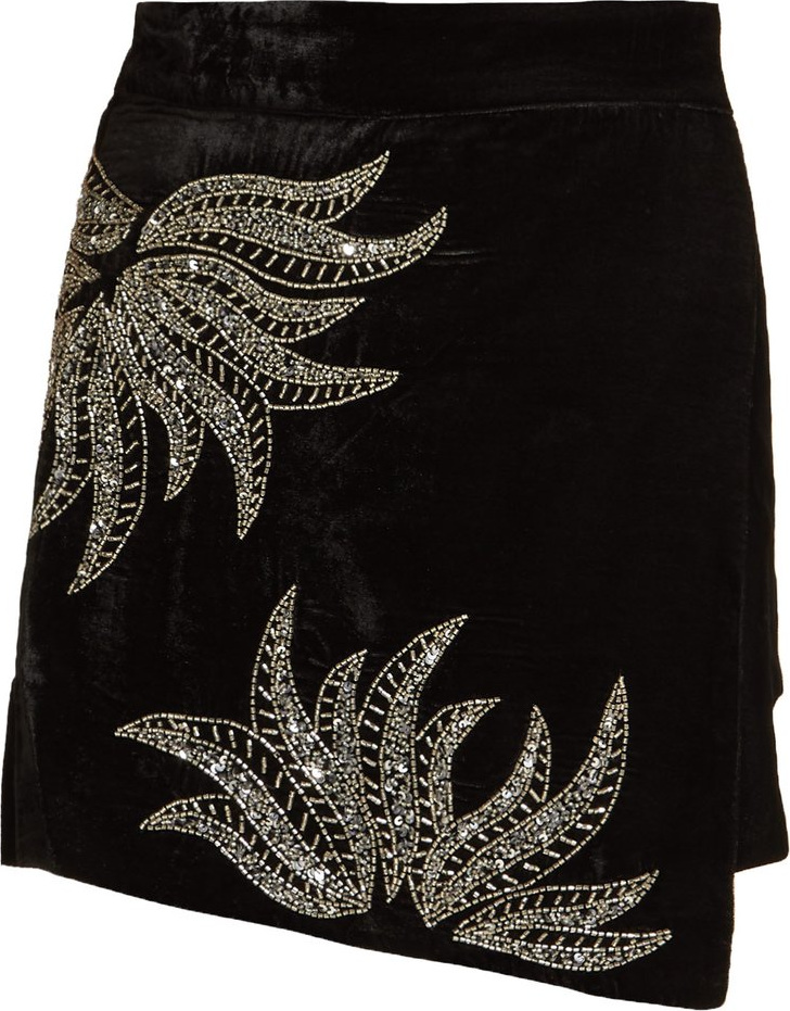 DODO BAR OR Paula embellished velvet mini skirt
