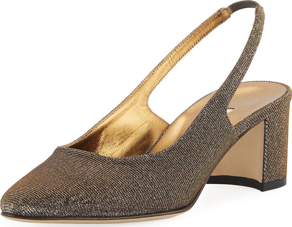 Manolo Blahnik Allurasa Fabric Slingback Pump, Bronze