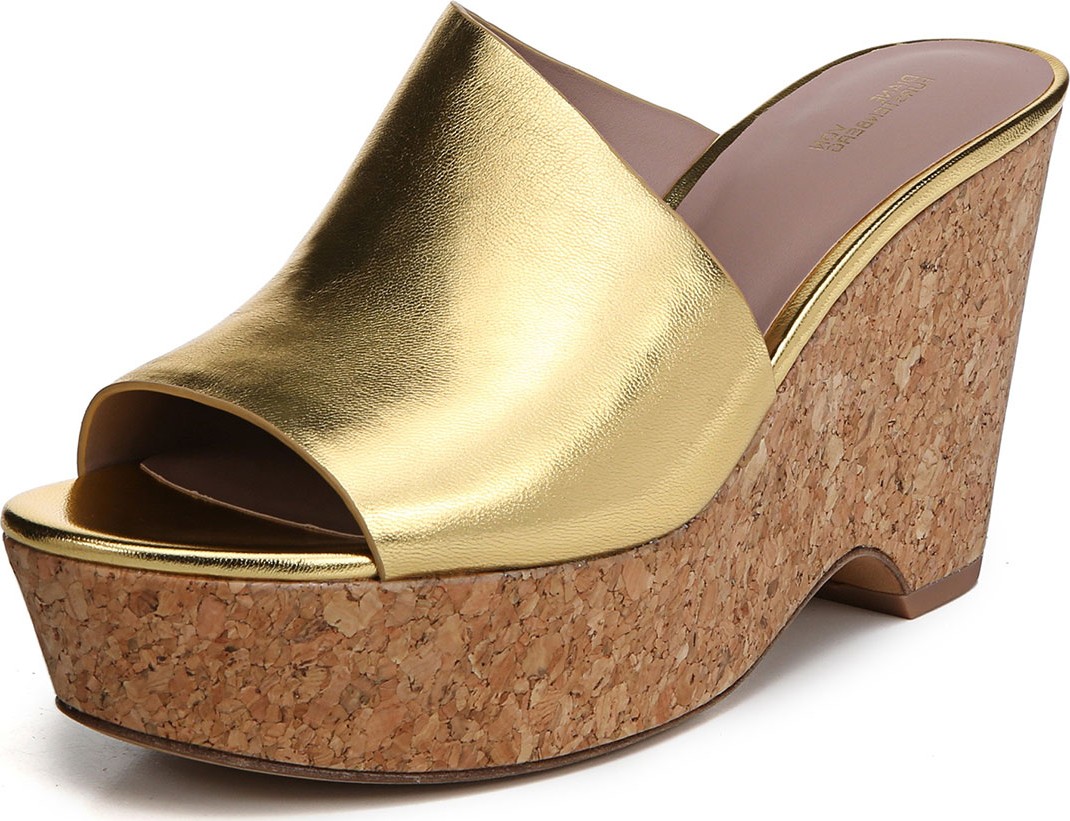 DIANE von FURSTENBERG Bonnie Metallic Wedge Sandal