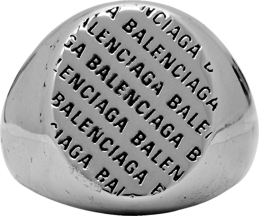 Balenciaga Silver Precious Logo Ring