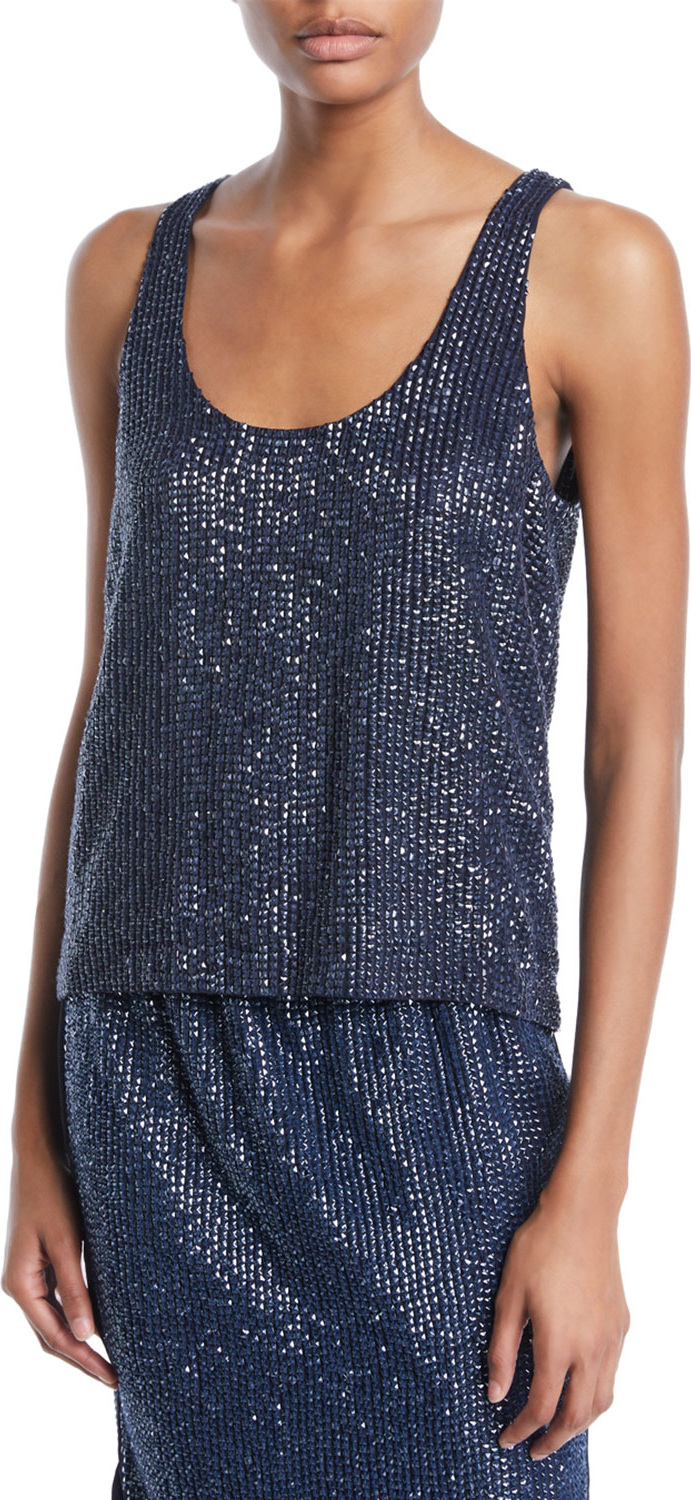 Joie Deluca Sequin Tank Top