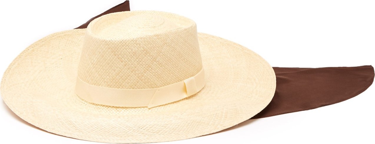 House of Lafayette Reed Sink 1 satin-trim straw panama hat