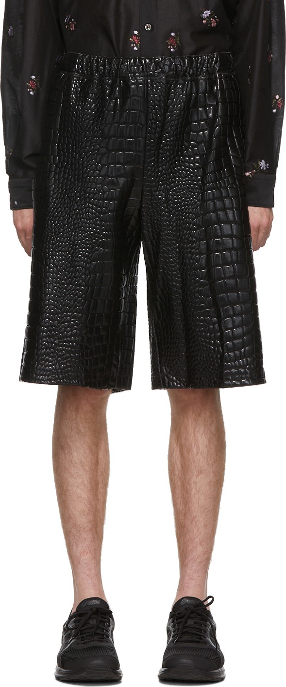 Comme Des Garçons Homme Plus Black Croc Shorts