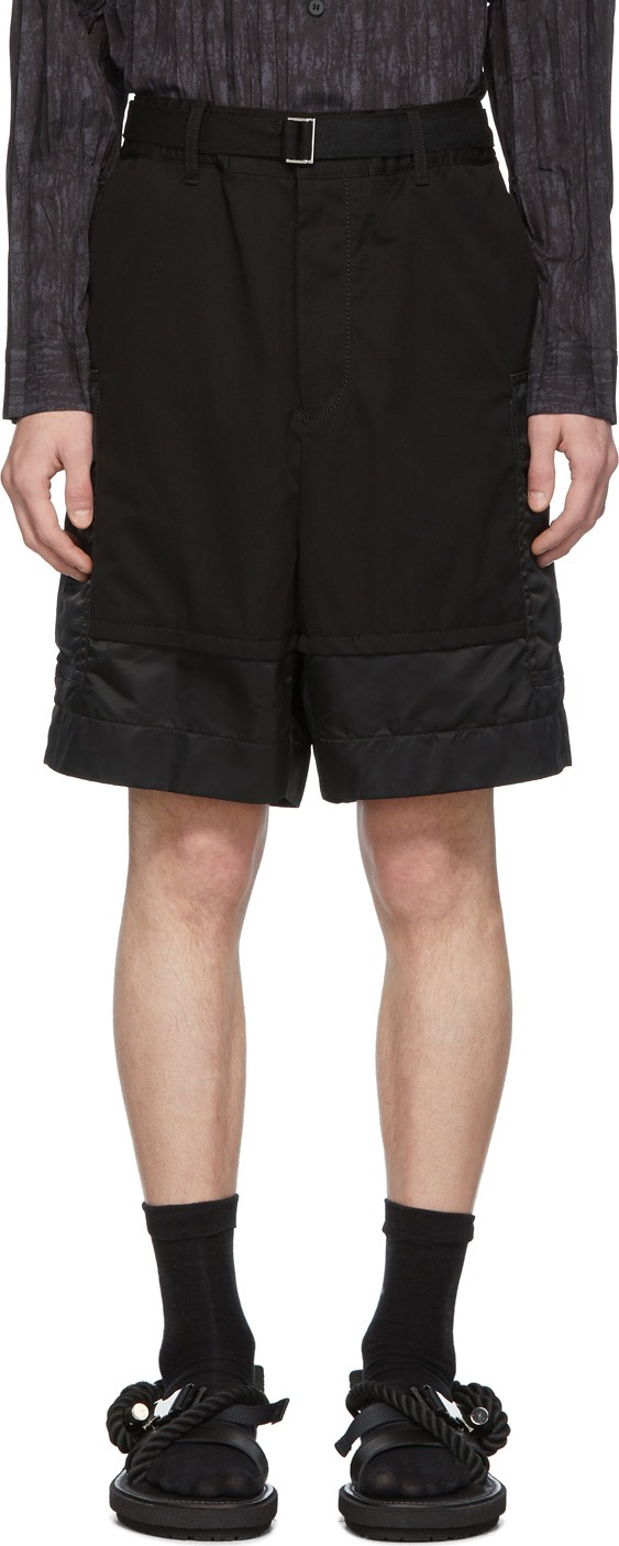 Sacai Black Combo Shorts Sacai Black Combo Shorts