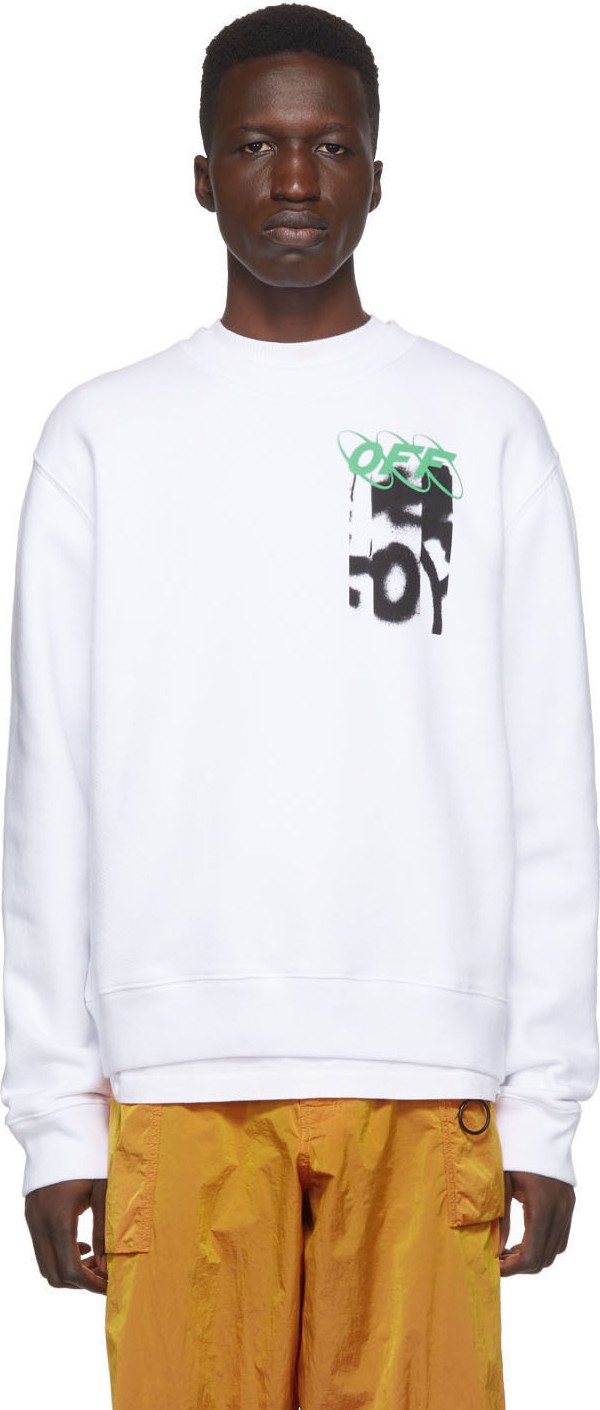 Off White White Spray Blurred Slim Sweatshirt