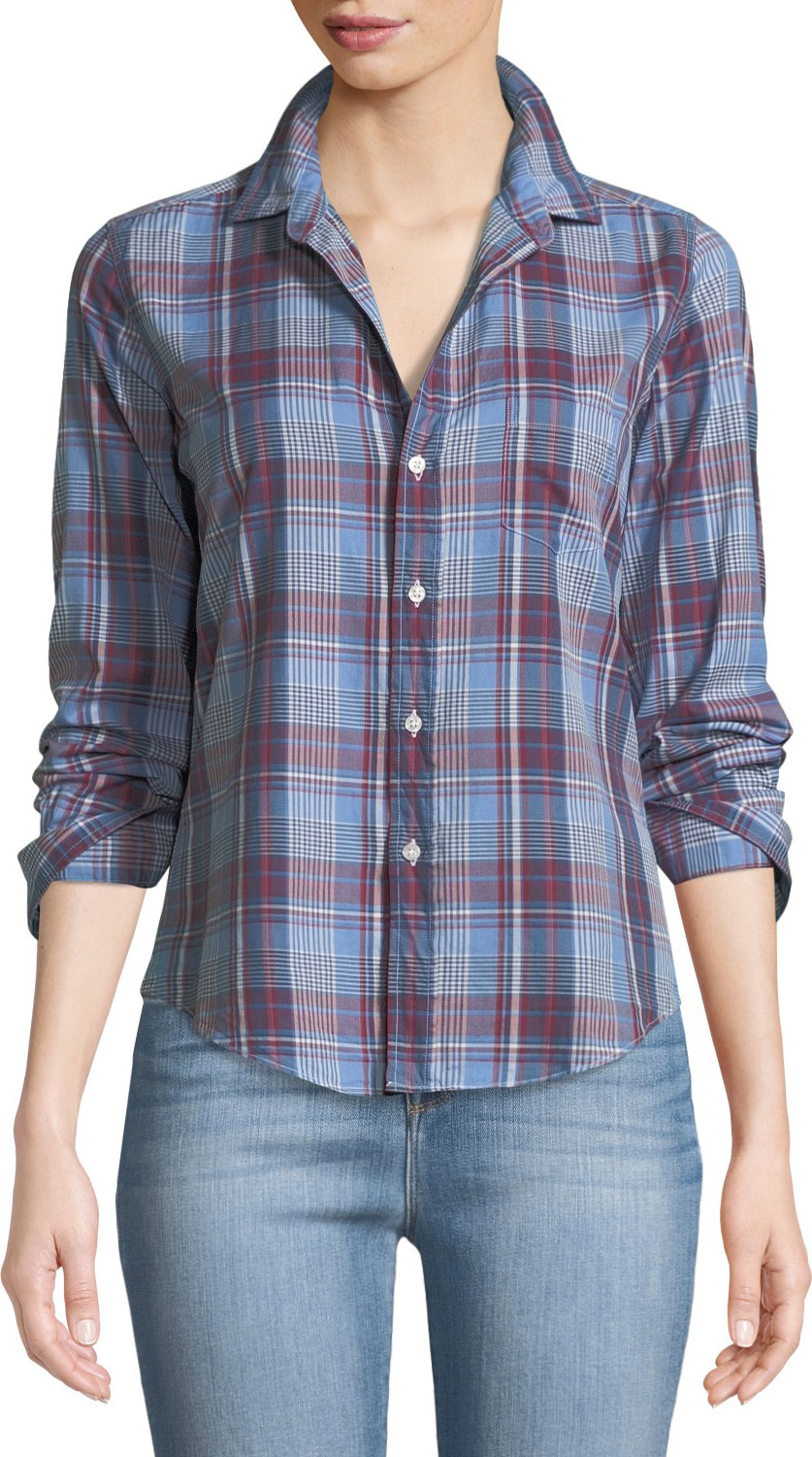 Frank & Eileen Barry Button-Front Cotton Plaid Shirt