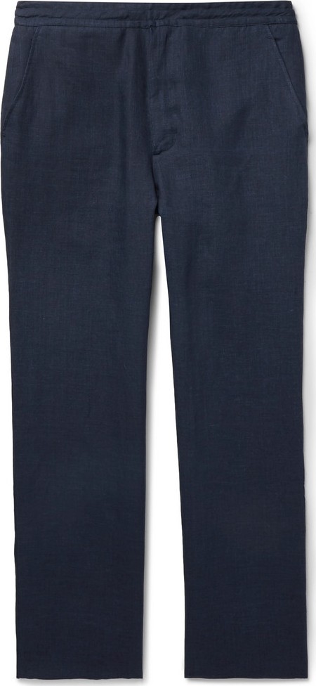 Brioni Navy Linen Trousers