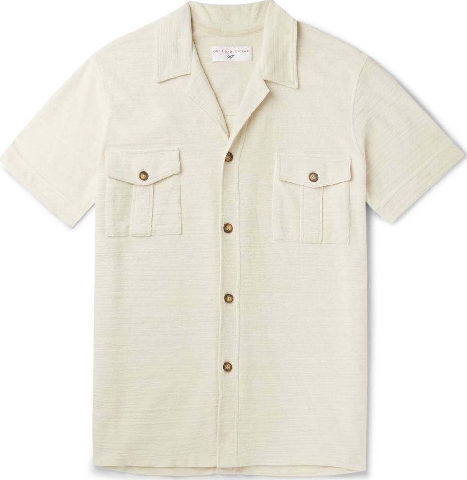 Orlebar Brown + 007 Diamonds Are Forever Slim-Fit Camp-Collar Cotton-Terry Shirt