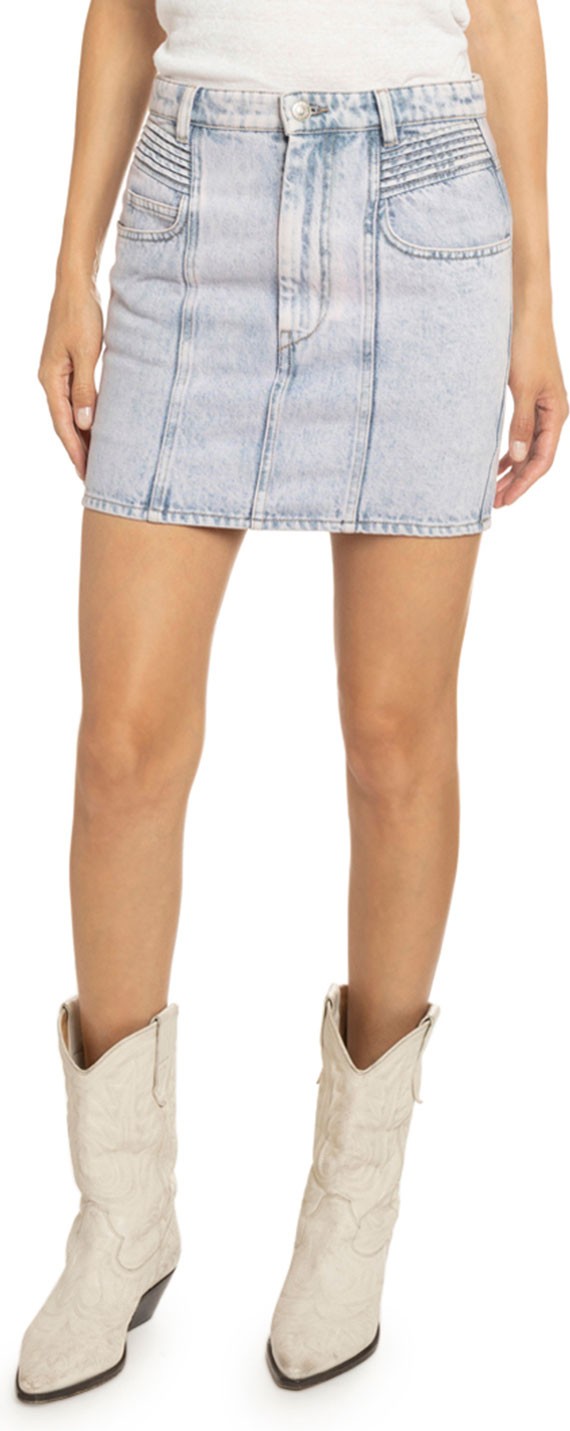 Isabel Marant Etoile Hondo Acid-Washed Denim Skirt