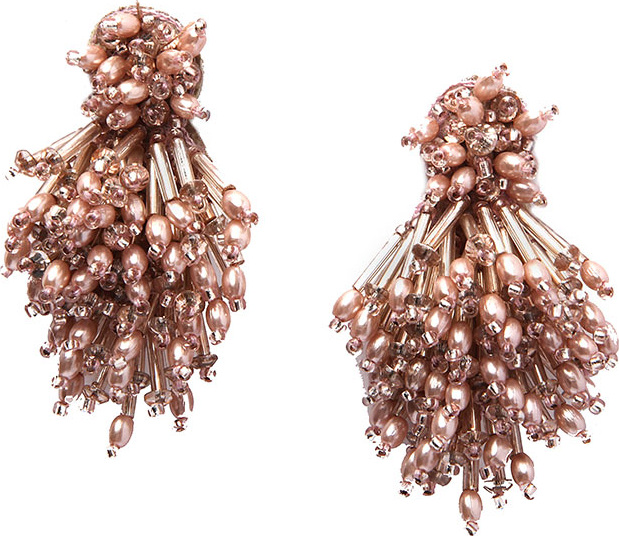 Mignonne Gavigan New York Burst Beaded Statement Earrings, Blush