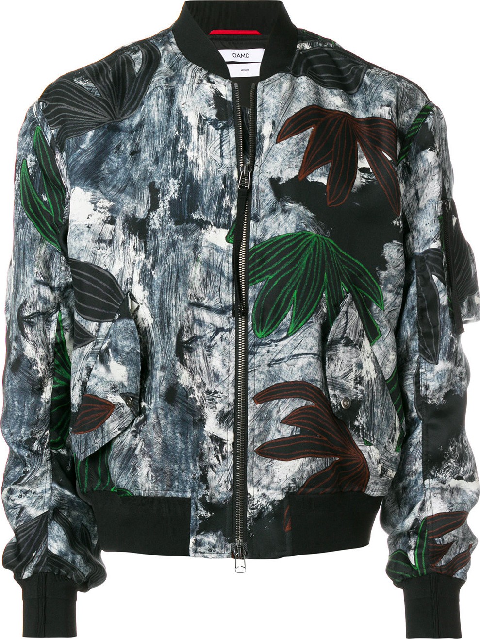 Oamc painterly floral bomber jacket