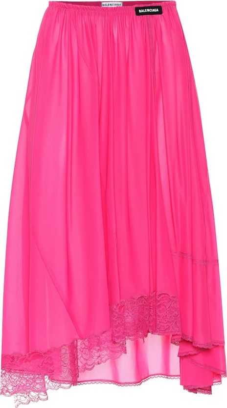 Balenciaga Lace-trimmed mesh skirt