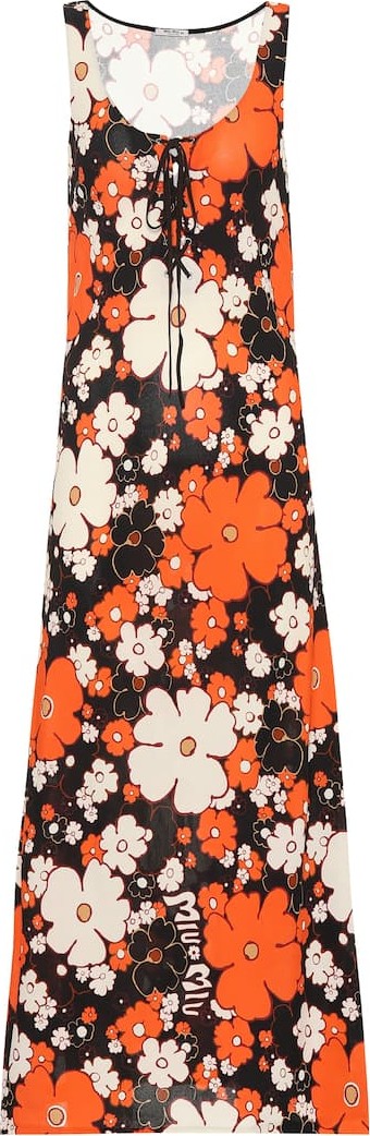 Miu Miu Floral jersey maxi dress