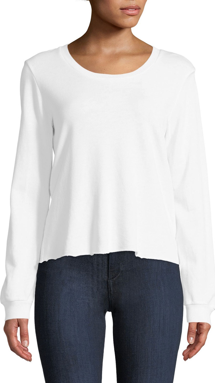 Lanston Corset-Back Long-Sleeve Pullover Top