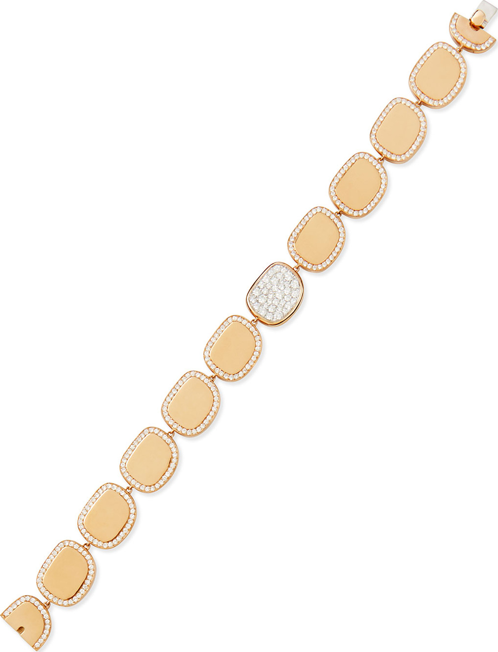 Roberto Coin 18k Rose Gold Diamond African Jade Collection Bracelet