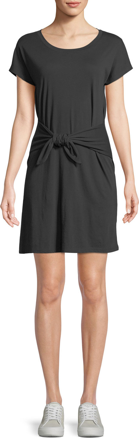 Joie Alyra Tie-Front Crewneck Tee Dress