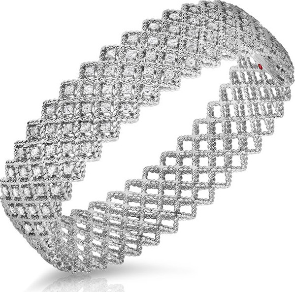 Roberto Coin New Barocco Diamond Five-Row Bangle in 18K White Gold