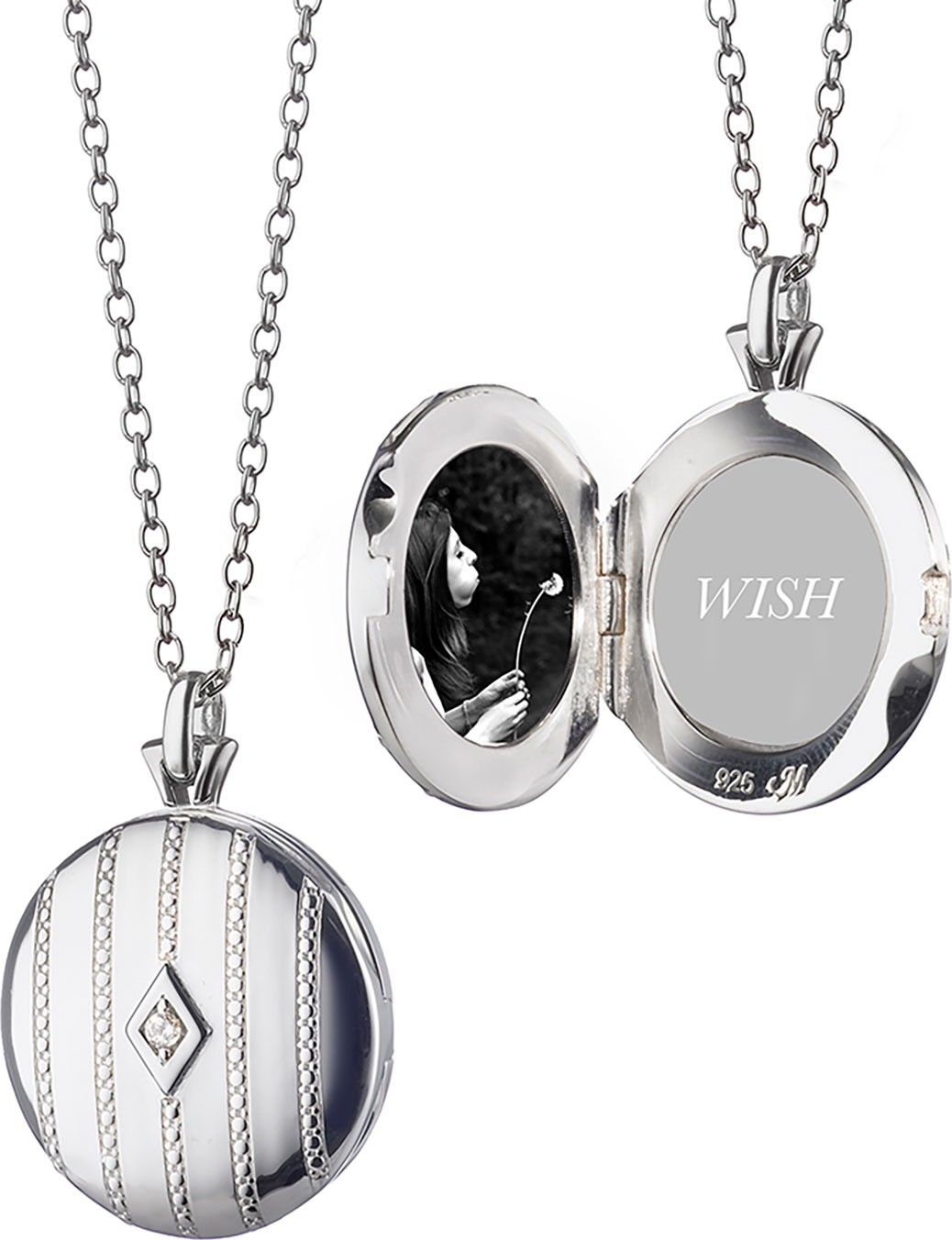 Monica Rich Kosann Beaded Center Diamond Locket