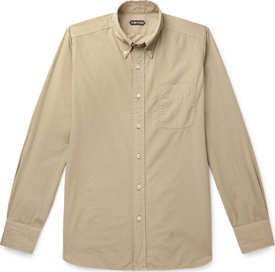 TOM FORD Slim-Fit Button-Down Collar Cotton Shirt