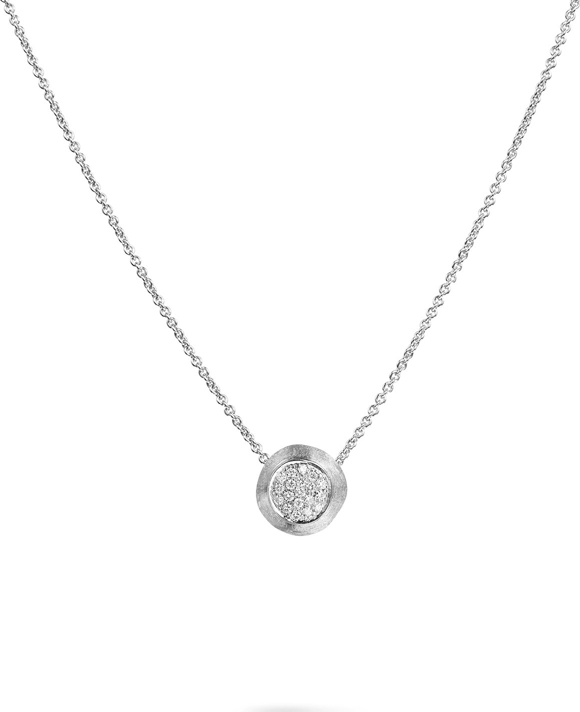 Marco Bicego 18k Delicati Round Diamond Pavé Pendant Necklace
