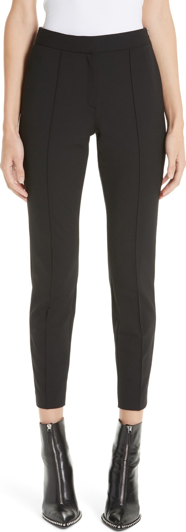 Alexander Wang Pintucked Stretch Wool Blend Slim Trousers