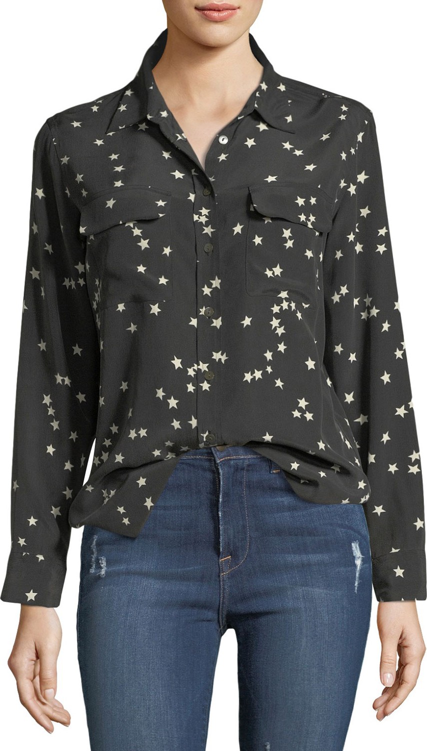 Equipment Slim Signature Star-Print Shirt