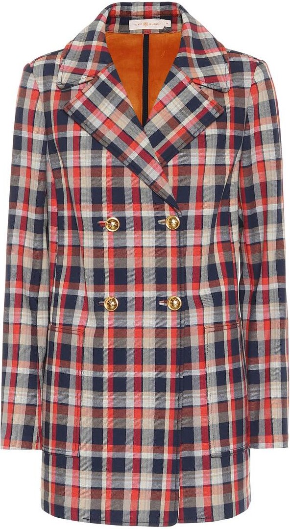 Tory Burch Checked cotton-blend blazer