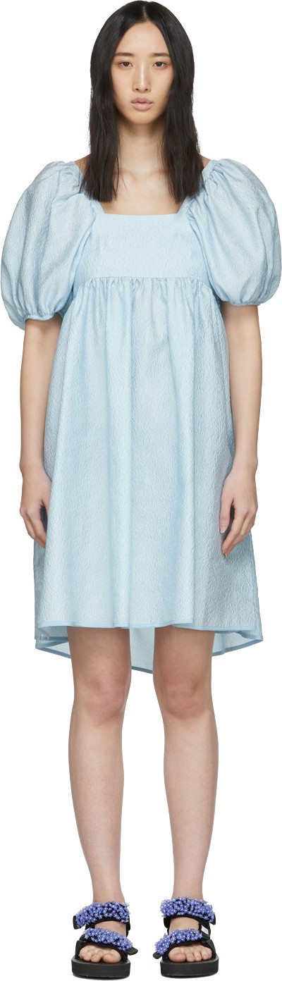 Cecilie Bahnsen Blue Silk Ragnhild Dress