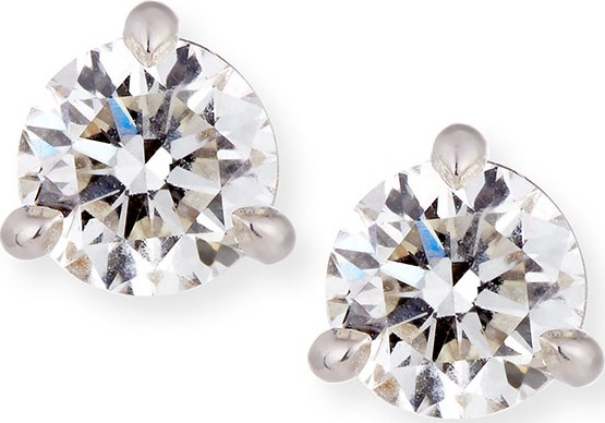 Memoire 18k White Gold Martini Diamond Stud Earrings, 0.88tcw