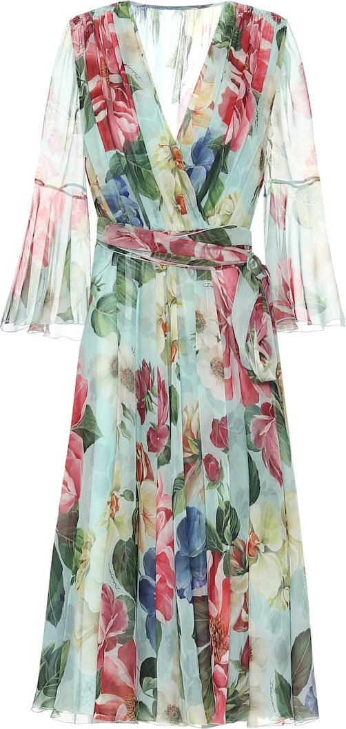 Dolce & Gabbana Floral silk wrap dress