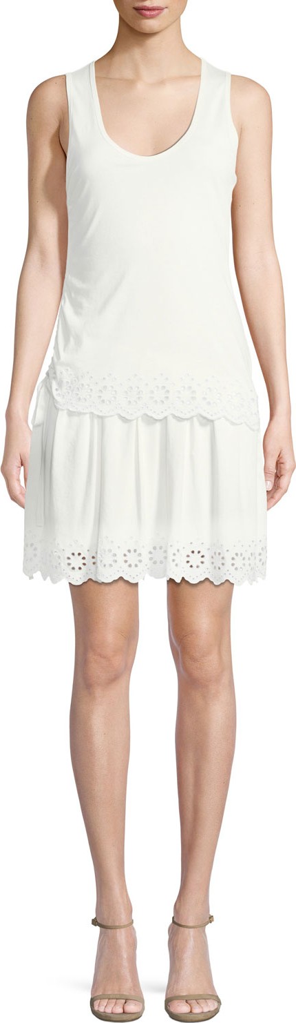 Derek Lam 10 Crosby SL TIERED DRESS W SCALLOP HE