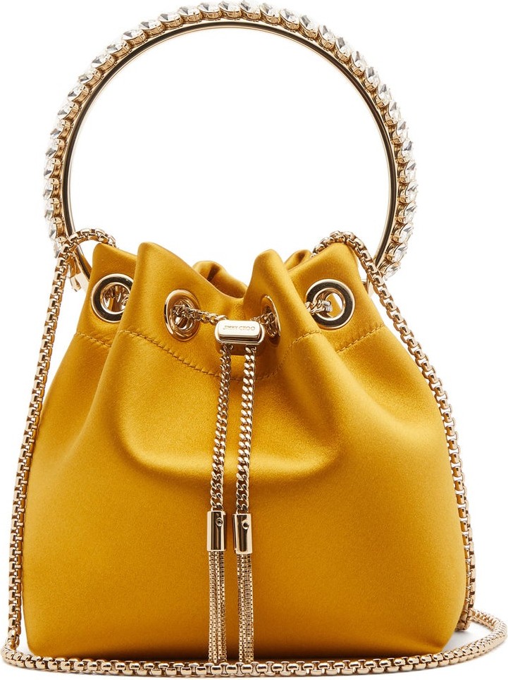 Jimmy Choo Bonbon crystal-embellished satin clutch bag