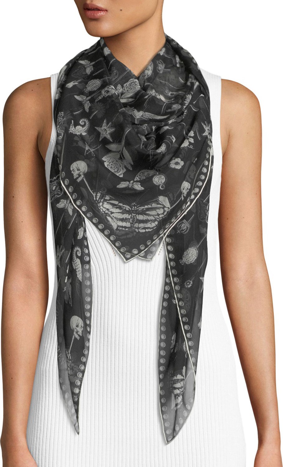 Alexander McQueen Heirloom Pins Silk Scarf