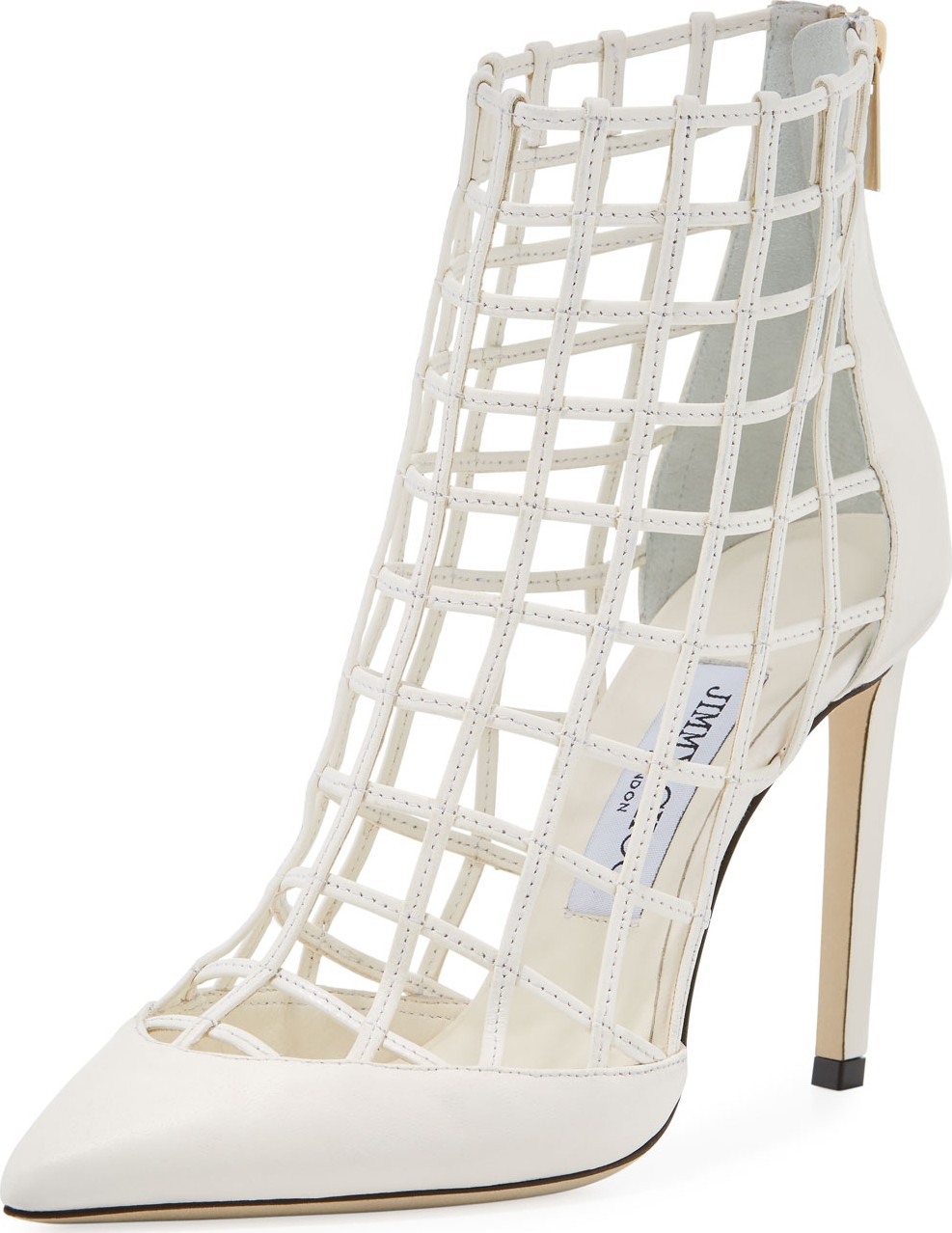 Jimmy Choo Sheldon Napa Leather Cage Booties