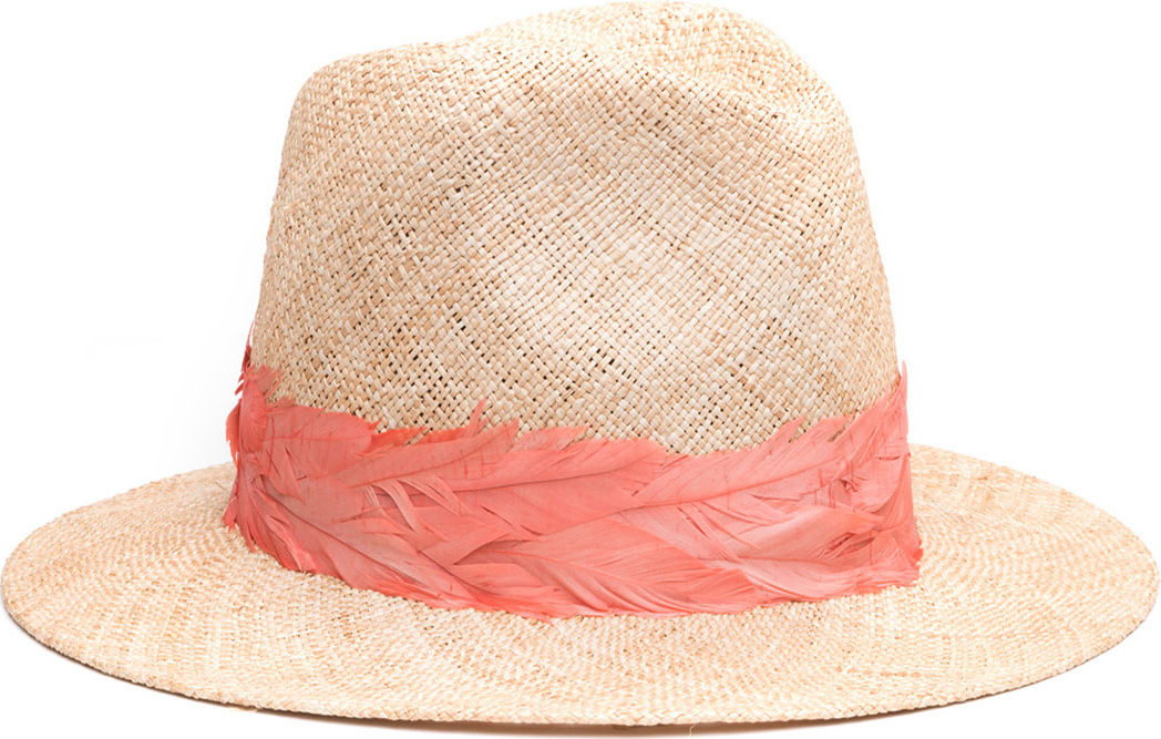 Eugenia Kim Courtney Straw Panama Hat w/ Feather Band