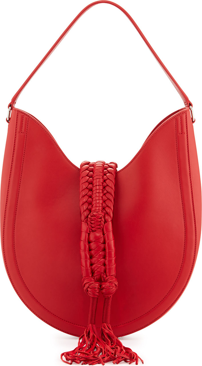 Altuzarra Ghianda Small Leather Hobo Bag, Red