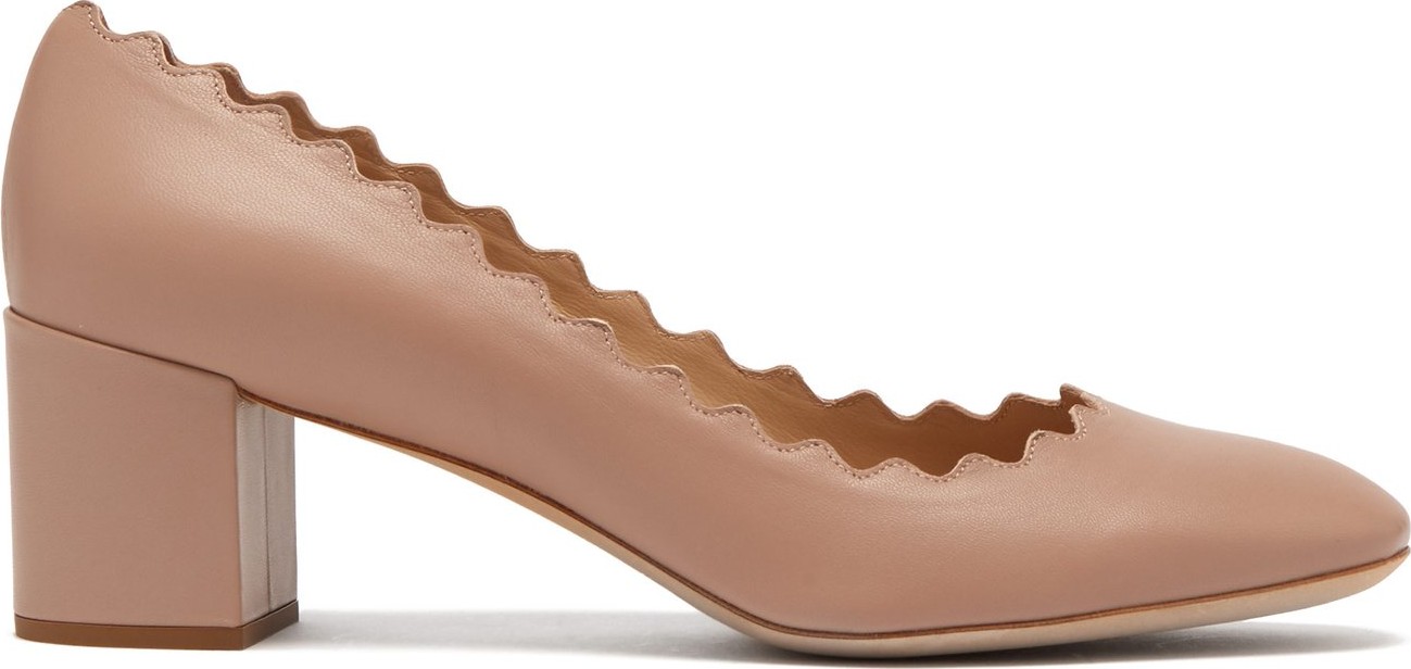 Chloe Lauren scallop-edge leather pumps