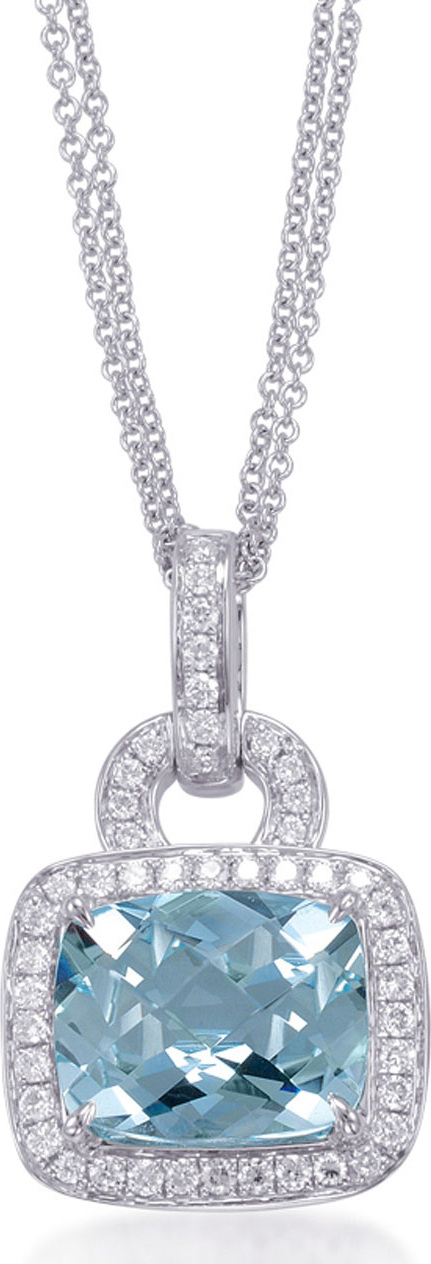 Frederic Sage Roma Aquamarine & Diamond Pendant Necklace