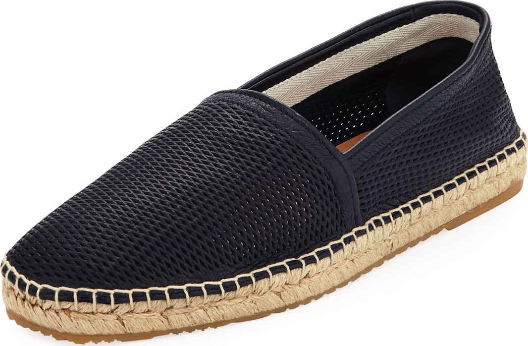 Giorgio Armani Men's Perforated Deerskin Leather Espadrille