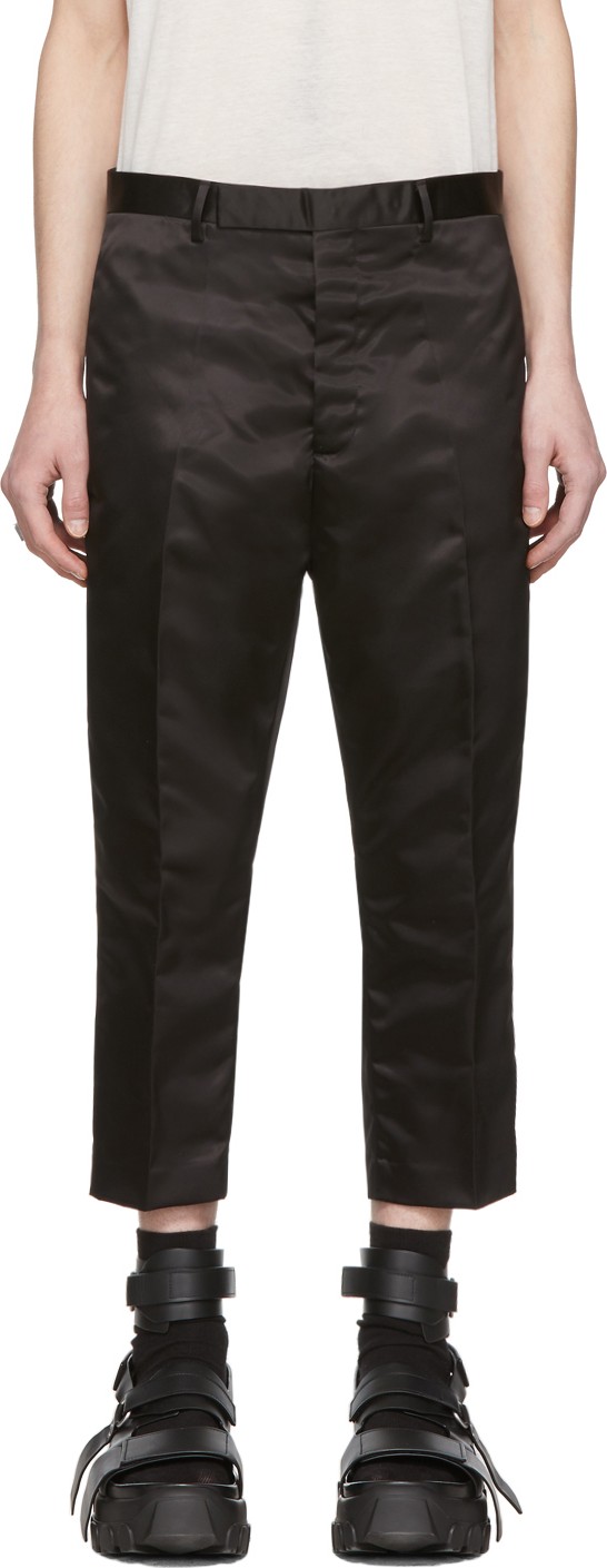 Rick Owens Black Cropped Astaires Trousers