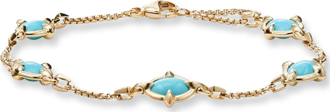 David Yurman 18k Chatelaine Turquoise Chain Bracelet