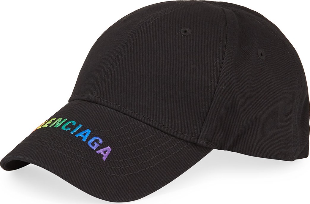 Balenciaga Rainbow Logo Embroidered Baseball Cap