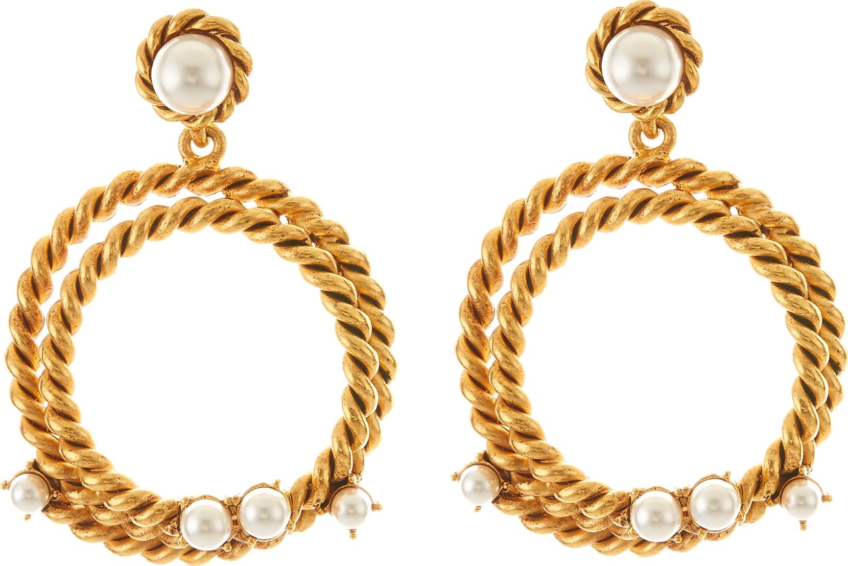 Oscar De La Renta Rope Hoop Earrings