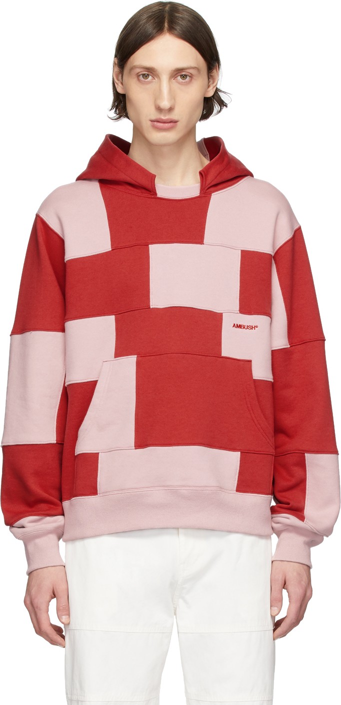 Ambush Red & Pink Panel Hoodie