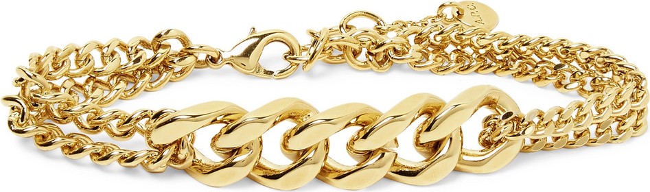 A.P.C. Logo-Engraved Gold-Tone Chain Bracelet