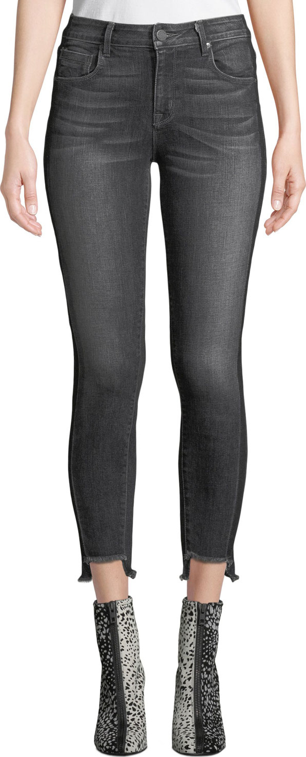 Parker Smith Twisted-Seam Cropped Skinny Jeans with Raw-Edge Step-Hem