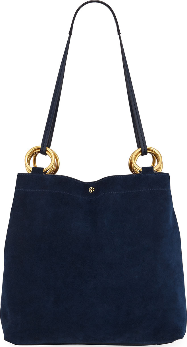 Tory Burch Farrah Silky Suede Shoulder Tote Bag