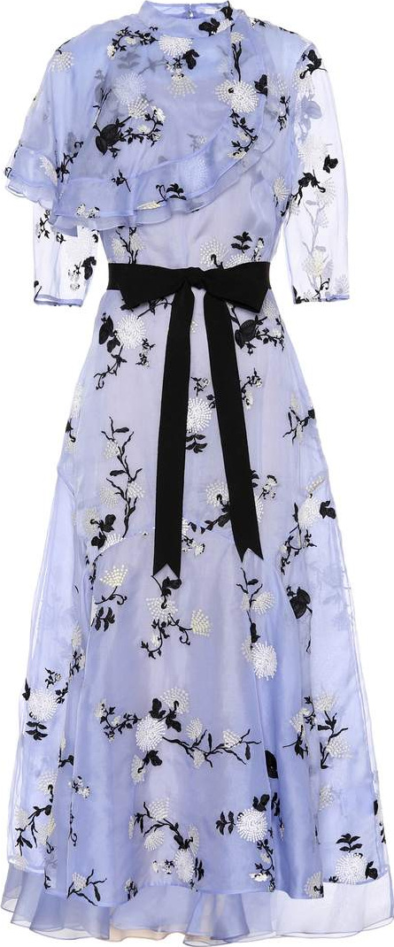 Erdem Shelby embroidered organza dress